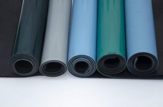 Shinny ESD table rubber mat