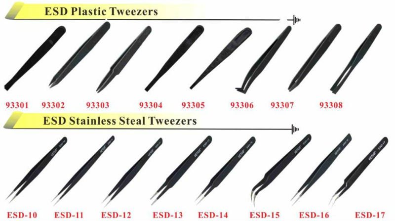 ESD-10 stainless steel tweezers